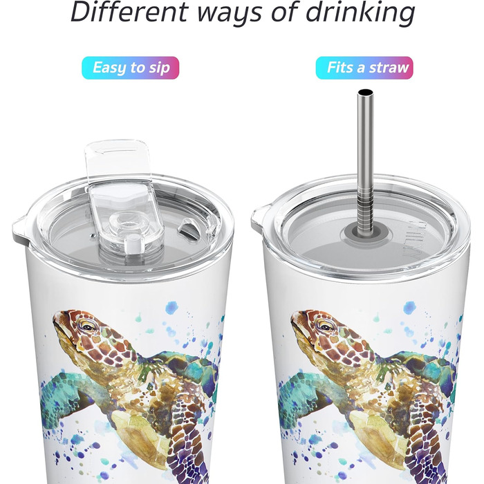 Термос THILY 780 мл з нержавіючої сталі, 2 шт. (Золотий мармур + Синій мармур) – ізольований, з кришкою, для кави та напоїв