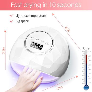 Лампа для сушіння нігтів Janolia 86W UV LED з сенсором та LCD дисплеєм для гель-лаку, професійна, з таймером, для нігтів рук та ніг