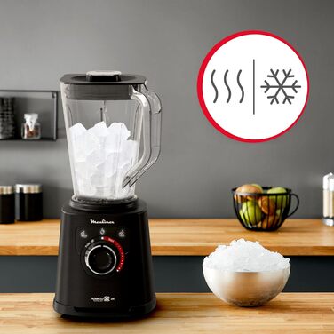 Moulinex Perfect Mix+ LM88A8 Stand Mixer, 1200 W, fast results, 1.5 l capacity, 3 programs: smoothie mixer, ice crusher, autoclean, Tritan pitcher, including paddle, black