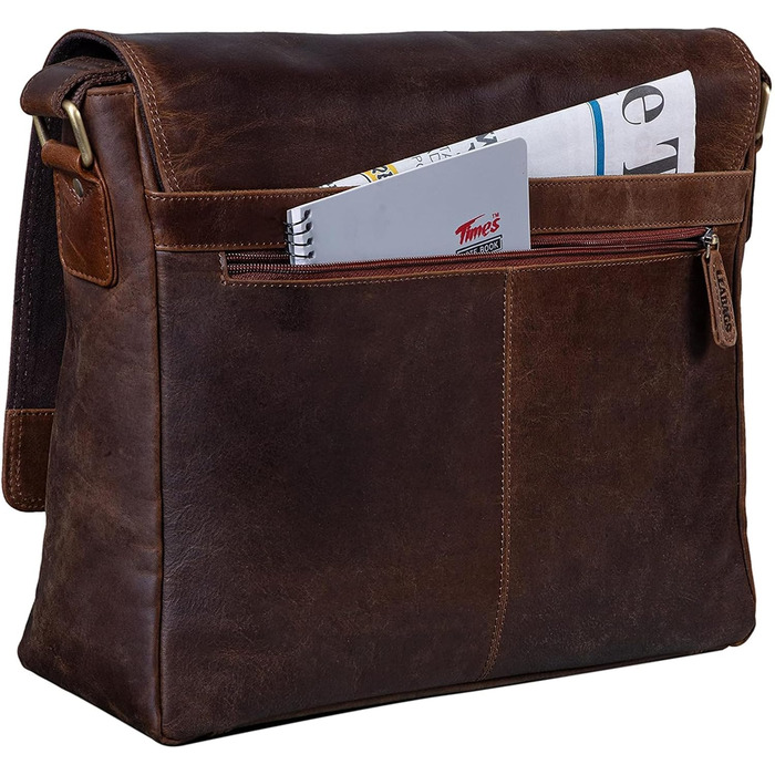 LEABAGS Лaptовна сумка Оксфорд шкіряна чоловіча/жіноча 15 дюймів – Messenger Bag з натуральної шкіри – робоча сумка, сумка через плече 38x31x10 см