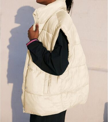 Жіноча пухова жилетка Ainangua з коміром-стійкою, блискавкою, без рукавів, тепла зимова жилетка, легка куртка, бежева XS