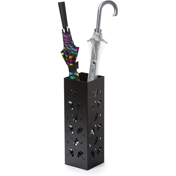 Підставка для парасольки Mango Steam Quadratisch, чорний колір, з принтом Brollies