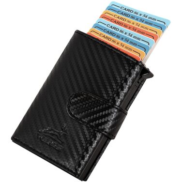 Чохол-органайзер для карток Volmer® POP-UP з відділенням для монет з натуральної шкіри | RFID захист | для чоловіків та жінок | Hunter Green (Зелений) (Zip Carbon)