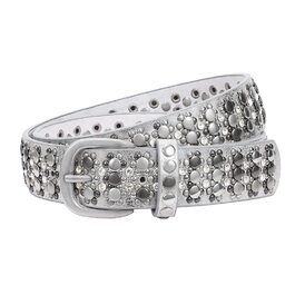 Жіночий шкіряний ремінь JasGood з заклепками та стразами, в стилі вестерн для джинсів та штанів