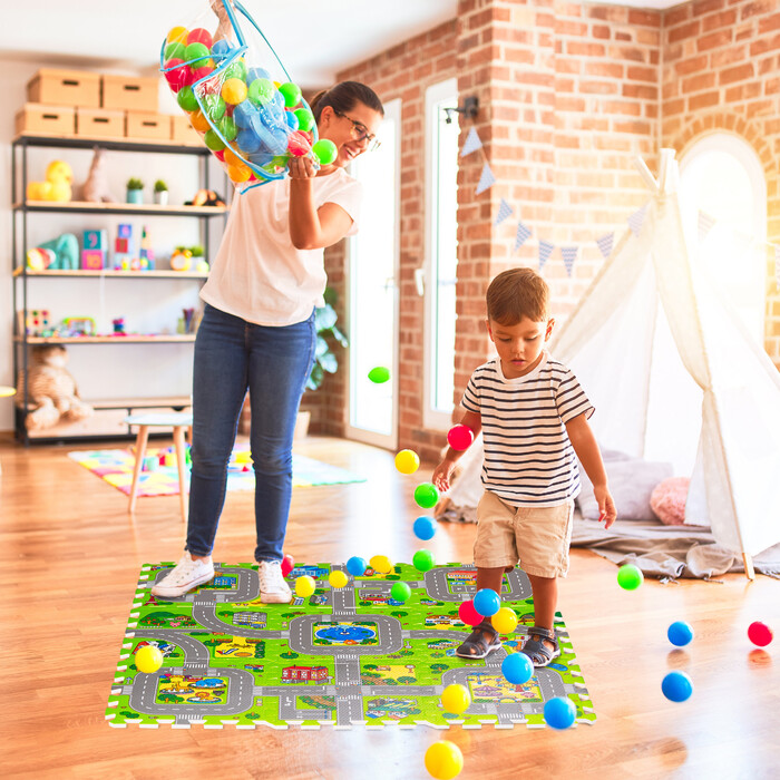 Relaxdays Puzzle Mat Road with Animals