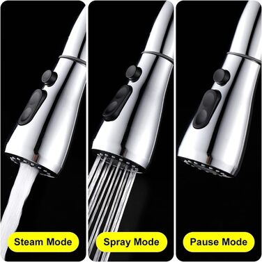 Змішувач для кухні Cobbe з висувною лійкою, 2 режими, високий поворотний вилив, однорідний важіль (хром)