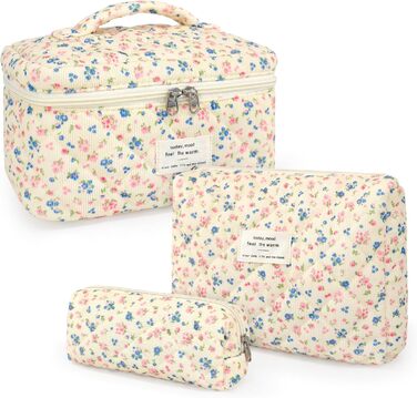 Набір косметичок для жінок: 3 шт. для макіяжу, подорожей та повсякденного використання. Великі косметички для дівчат та жінок