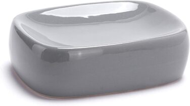 Аксесуари для ванної кімнати MSV Keramik - набір 3 шт: дозатор для мила, мильниця, стакан для зубних щіток сірого кольору