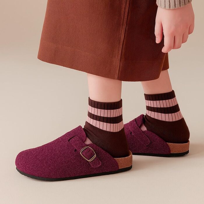 Тапочки халатні жіночі Dokela зимові, утеплені, чоловічі, з повстю, з корковим устілкою, шльопанці, мокасини, антиковзаючі, зручні, шкіряні, червоні (41 EU)