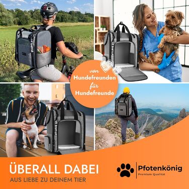 Рюкзак для кота/собаки Premium [3в1] - до 9 кг - з ременем - для прогулянок та транспортування. Ідеальний для походів. Сірий колір