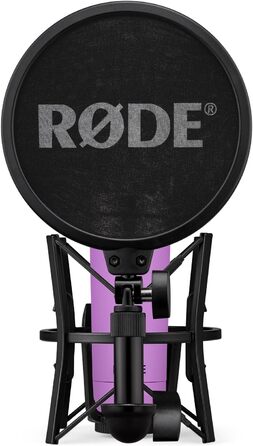 Rode NT1 Signature Black – студійний мікрофон-конденсатор + стійка для мікрофона keepdrum (фіолетовий)
