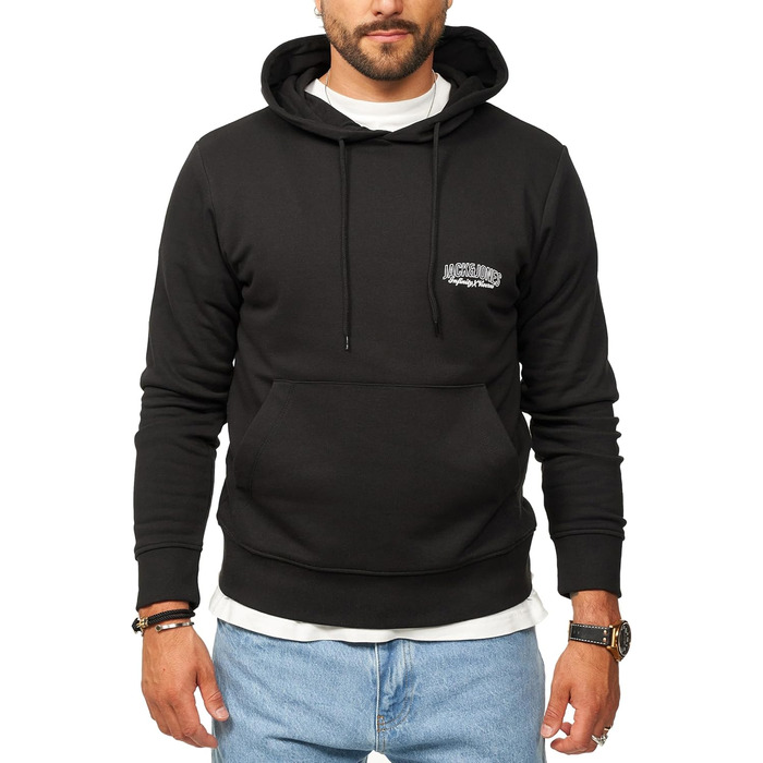 Чоловічий світшот з капюшоном JACK & JONE, чорний, розмір M