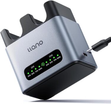 Зарядний пристрій LLANO 20W для акумуляторів Sony NP-FZ100: A7III, A7IV, A6700, FX3, FX30, A9, A7C, A7CII, A7RV, A7RIII, A6600, ZV-E1, ZV-E10II, A1, FX2 – USB-C, LED-дисплей, корпус з алюмінію