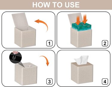 Стильна коробка для серветок кубічної форми, PU-шкіра, для ванної, спальні, кухні, офісу (Бежевий)