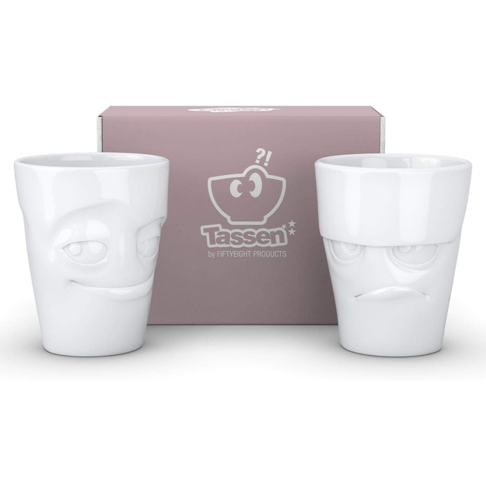 Fiftyeight TV Mug Set, 2-Piece Set, Mischievous/Grumpy, Porcelain, White, 350 ml, T012701