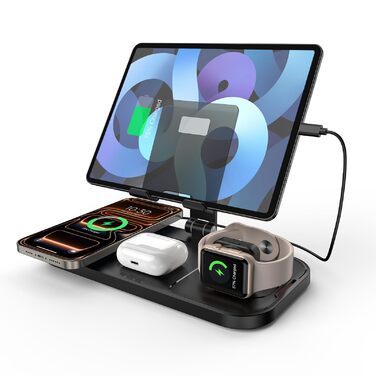 Бездротовий зарядний пристрій 4-в-1 для Apple iPhone, Apple Watch, AirPods та iPad