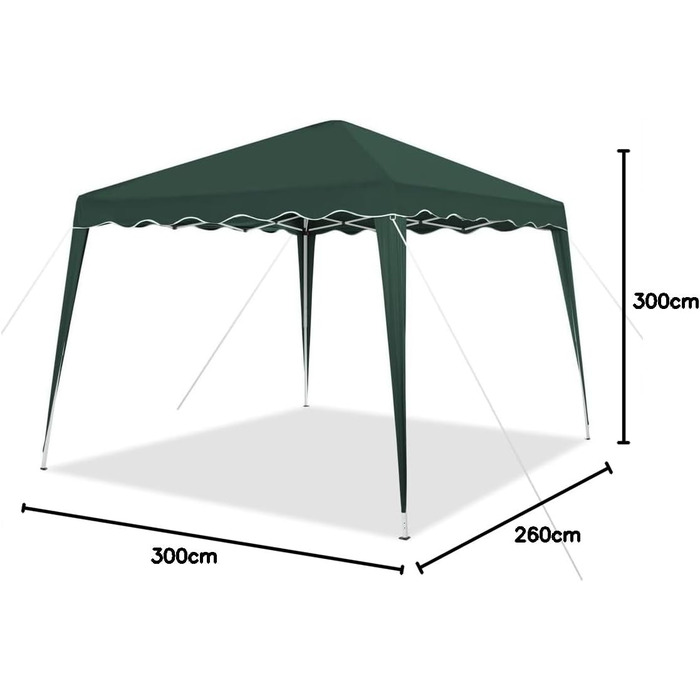 Foldable Pavilion 3x3m incl. Bag | Water-resistant, UV 50+ Protection | Pop-Up Tent, Foldable Pavilion Garden Tent, Party Tent, Capri | Click System Metal Frame (Green)