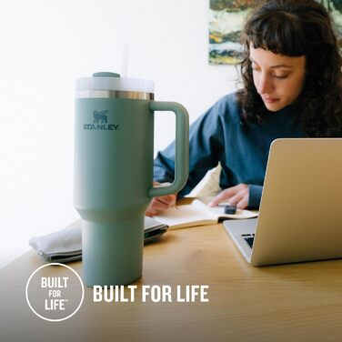 Термокружка Stanley Quencher H2.0 Flowstate 1.2L з трубочкою - 11 годин холоду, 48 годин з льодом, BPA Free, з нержавіючої сталі, Shale