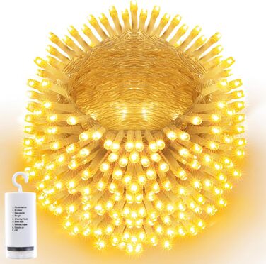 Льохтерна гірлянда Joomer на 20 метрів, 200 LED, тепле світло, таймер, 8 режимів, для прикраси ялинки, балкона, кімнати, вечірки, весілля, фестивалю, вологостійка