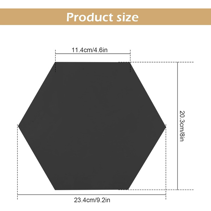 Акустичні гексагональні панелі MENAYODA (12 шт), самоклеючі звукопоглинаючі плити для стін, стелі та дверей, чорні