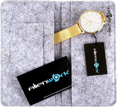 Жіночий годинник Alienwork IK Minimalist: ультратонкий, сітчатий ремінець (золотий / білий / золотий сітчастий ремінець)