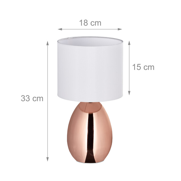 Relaxdays Table Lamp Metal & Fabric