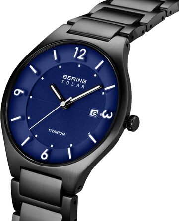 Годинник Bering чоловічий Solar | Сонячний годинник на соняхах, корпус з нержавіючої сталі 40 мм, ремінець Milanaise, сапфірове скло, 5 ATM, 14440 (14440-727)