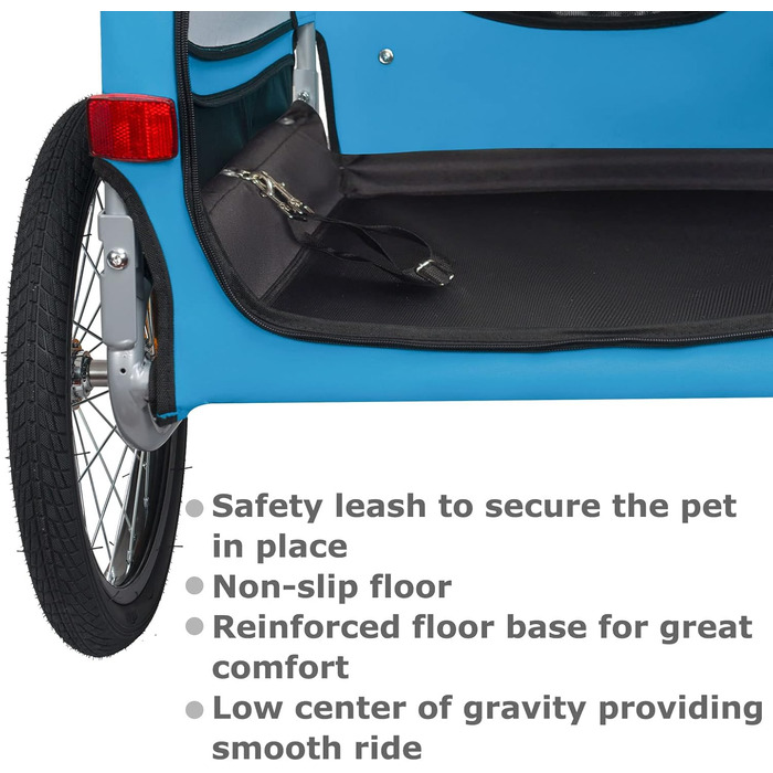 DOGGYHUT® Tobi - великий велопричіп для собак, 35 кг, блакитний