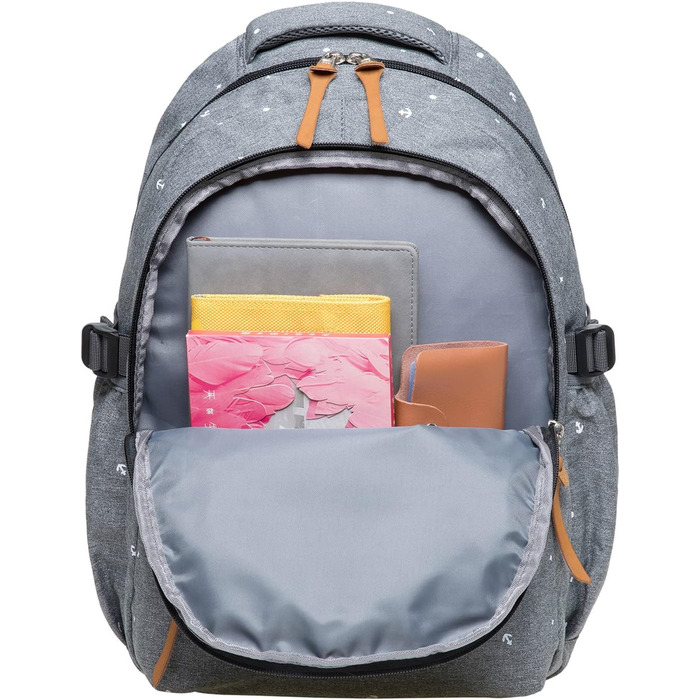 Жіночий рюкзак Kaukoo для студентів, ноутбука, подорожей (сірий, Jnl-ks24-09)