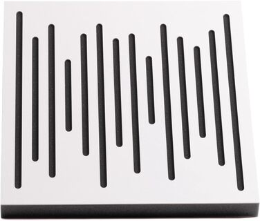 Акустичні панелі Bluetone Acoustic WaveFuser з натурального дерева, звукопоглинаючі плити 50x50 см (Білий)