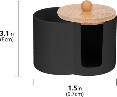 Тримач для ватних паличок та дисків, чорний, пластиковий органайзер для ванної кімнати