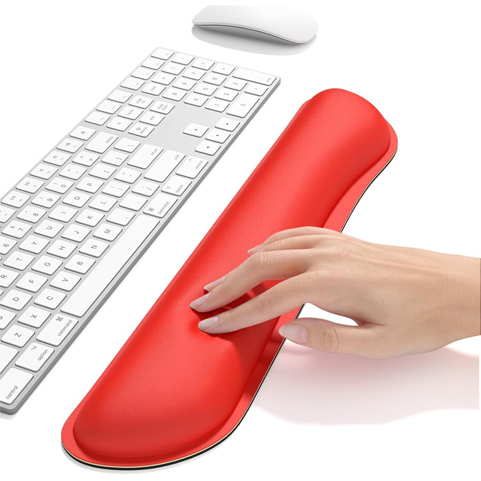 Підставка для зап'ястя Dapesuom з Memory Foam - комфортна підтримка для клавіатури та миші, зменшує біль, для офісу (червона)