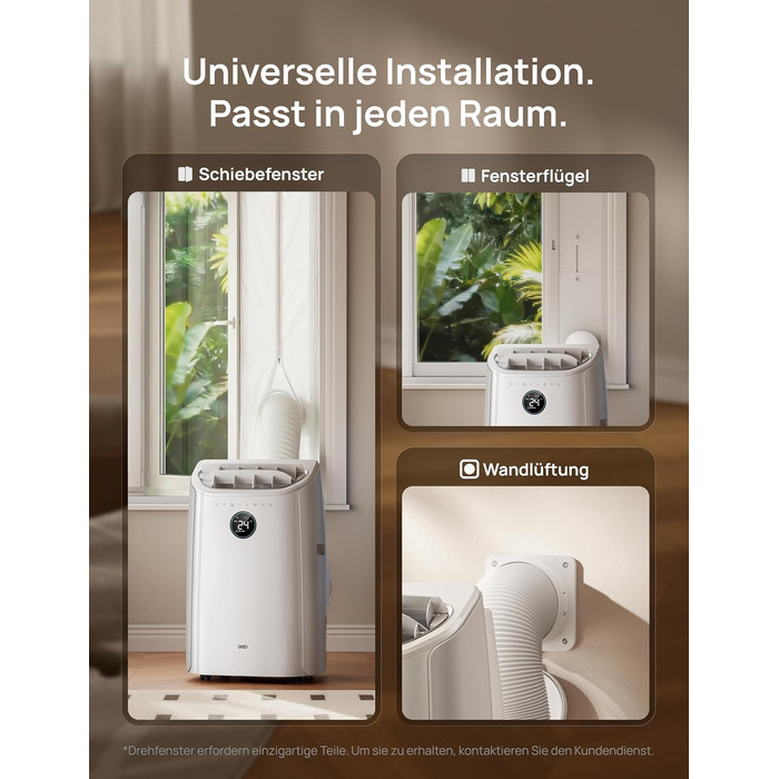 Портативний кондиціонер DREO 10000 BTU з охолодженням без дренажу, керуванням через додаток/голос/пульт, таймером 24 год та функцією вентилятора та осушувача повітря, AC515S