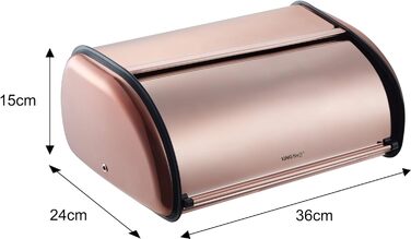 KING HOFF Металева ланчбокс для хліба (чорна, рожеве золото)