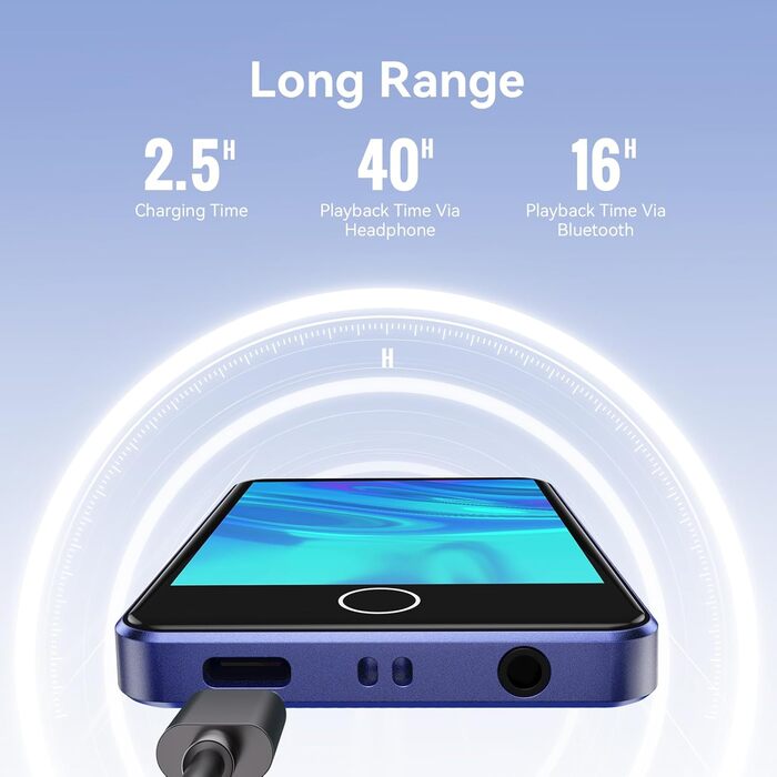 MP3 плеєр GPTEK з Bluetooth 5.3, 2.8