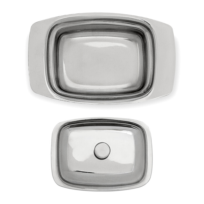 Relaxdays Stainless Steel Butter Dish with Handle