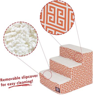 Сходинка для тварин Majestic Pet 3-ступенева блакитно-бірюзова з візерунком ланцюгів, для котів та собак