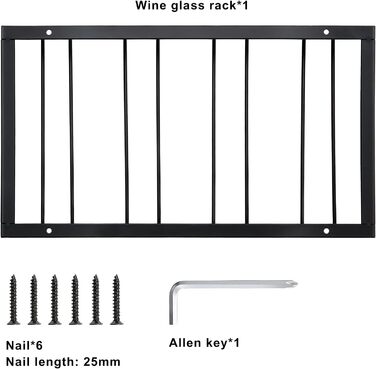 Підвісний органайзер для келихів Uten - металева стійка для 8-12 келихів, чорний, для бару, кухні, кафе
