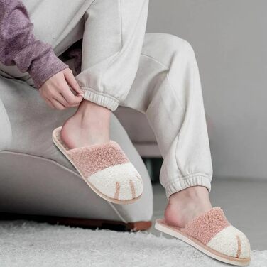 Тапочки жіночі MAXTOP з м'якої плюшевої кішки, з пам'яттю, повсякденні, рожеві, 42/43 EU