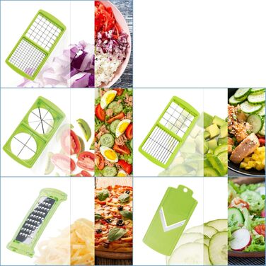 Genius Nicer Dicer Plus (18 частин) - Набір для нарізки овочів та фруктів: кубики, соломка, слайси, стрічки (Ківі)