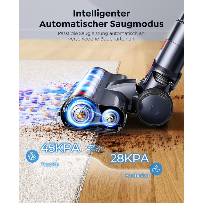 Бездротовий акумуляторний пилосос SunSare 50KPa/600W з автоматичним режимом, док-станцією та сенсорним екраном