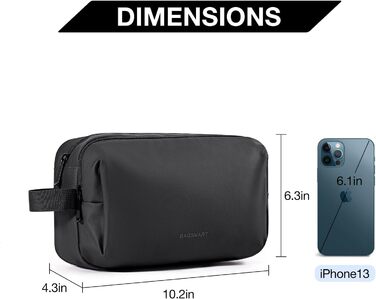 Чоловіча туалетна косметичка BAGSART для подорожей, 5L, темно-сіра (Basic, шкіряна фольга)