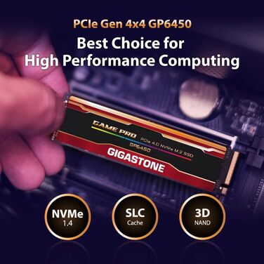 Gigastone SSD M.2 1TB PCIe 4.0 NVMe – високошвидкісний накопичувач для ПК, ноутбука, PS5, ігор, 5000 МБ/с