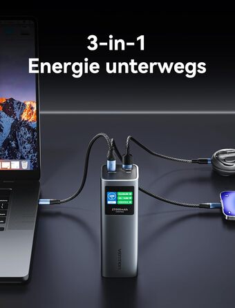 Power Bank VENTION 27000 mAh 140W з PD3.1: зарядка для ноутбуків, iPhone, iPad, Galaxy | FKE-EU