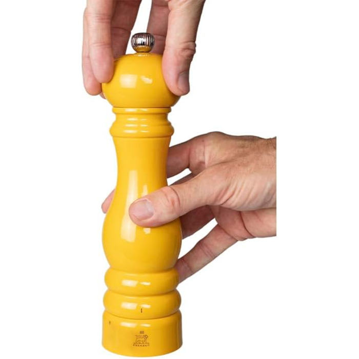 PEUGEOT - Pfeffermühle Paris u'Select 22 cm - ParisRama - 6 pre-set grind settings - Made from PEFC-certified wood - French know-how - Lacquered in saffron yellow