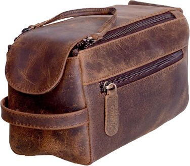 KomalC Travel Culture Bag made of high-quality buffalo leather for women and men