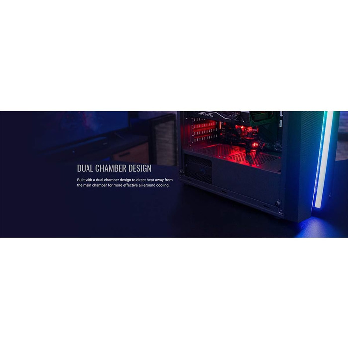 Корпус для ПК Aerocool Bolt Mid-Tower RGB, ATX, з прозорою бічною панеллю, RGB підсвітка, 120мм вентилятор, Чорний