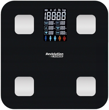 Електронні аналітичні ваги для ванної кімнати Slim, чорні — з підтримкою української мови в додатку