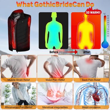 Обогріваючий жилет для чоловіків та жінок, жилетка з 9 зонами обігріву, 3 режими температури, унісекс, для зимових видів спорту, хайкінгу та активного відпочинку, XL