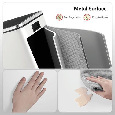 Відро для сміття LIFERUN з двома відсіками, 2 x 15 літрів, з металу, з м'яким закриттям кришки, знімний внутрішній відро, ручки, педальний відро, для квартири, невеликої сім'ї (білий)